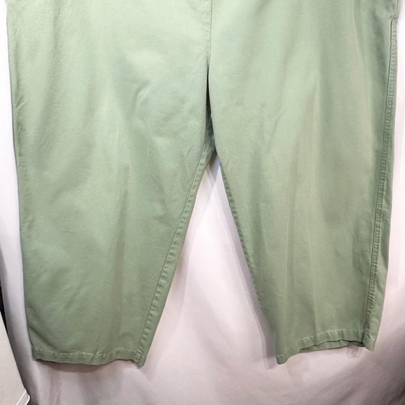 Woman Within Plus‎ Size 36T Cropped Pants Capri Sage Green Cotton Elastic 1577 - Picture 4 of 8